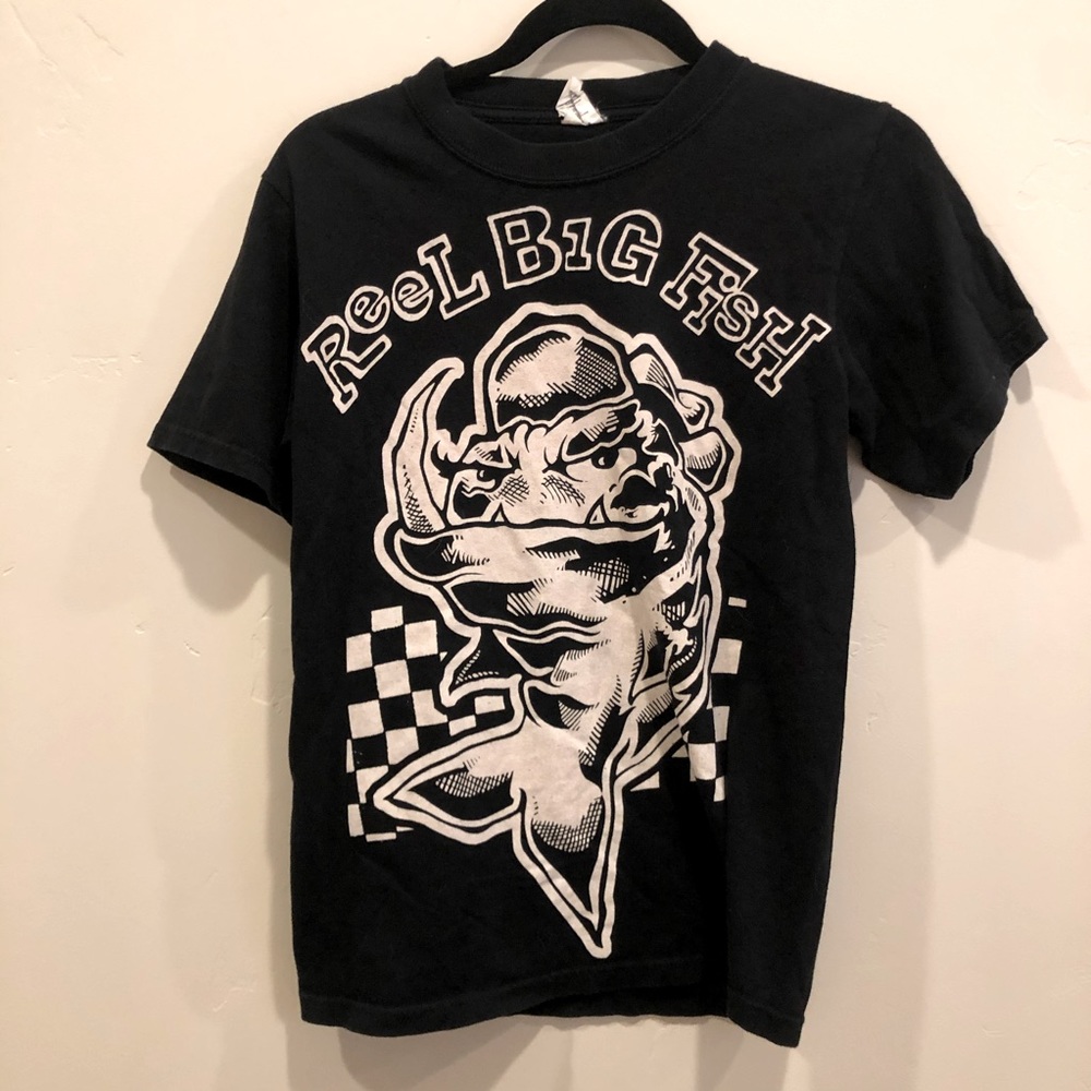 Reel Big Fish Band Tee Ska Music T-shirt Black White Good Condition